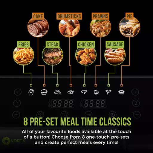 Vortx Eco Duo Basket Digital Air Fryer 5.2L + 3.3L 6 Vortx Eco Duo Basket Digital Air Fryer 5.2L + 3.3L - Image 4