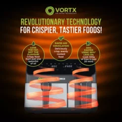 Vortx Eco Duo Basket Digital Air Fryer 5.2L + 3.3L 15 Vortx Eco Duo Basket Digital Air Fryer 5.2L + 3.3L -Kitchen Supplies Store fit 994