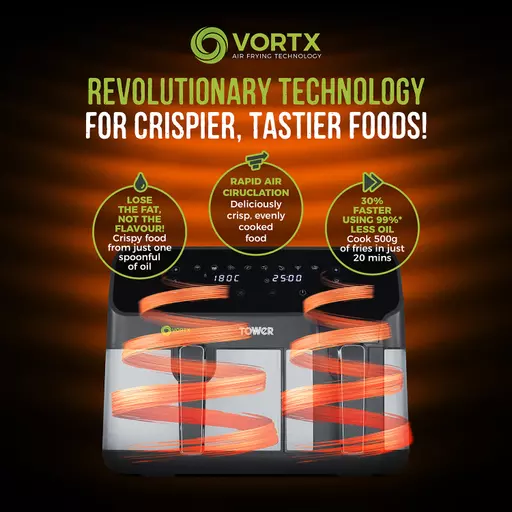 Vortx Eco Duo Basket Digital Air Fryer 5.2L + 3.3L 7 Vortx Eco Duo Basket Digital Air Fryer 5.2L + 3.3L - Image 5